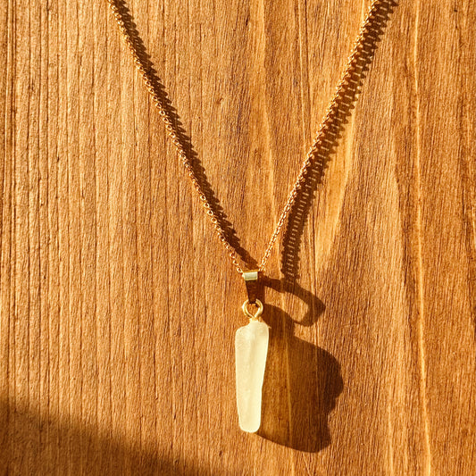 siren necklace - light blue