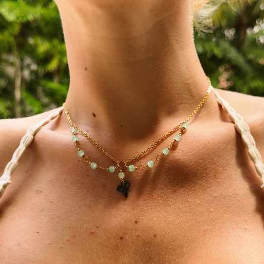 fossil bull layered necklace