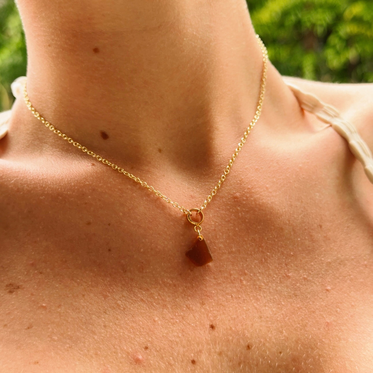 odyssey necklace - brown seaglass