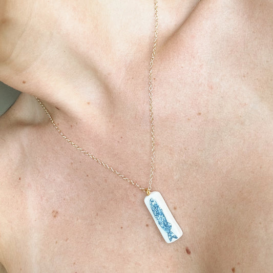 hand painted sardine necklace