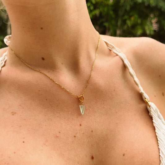 odyssey necklace - aqua sea glass