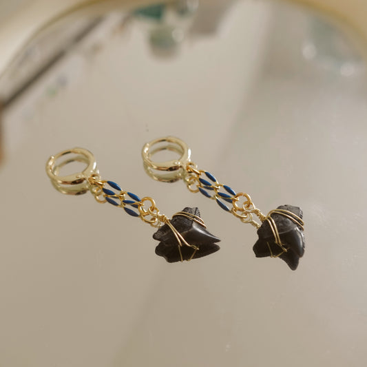 fossil bull enamel earrings
