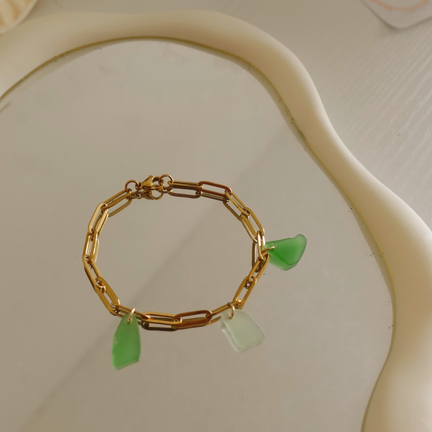 sea glass charm bracelet