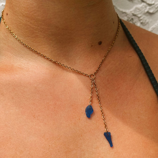 cove necklace - blue seaglass