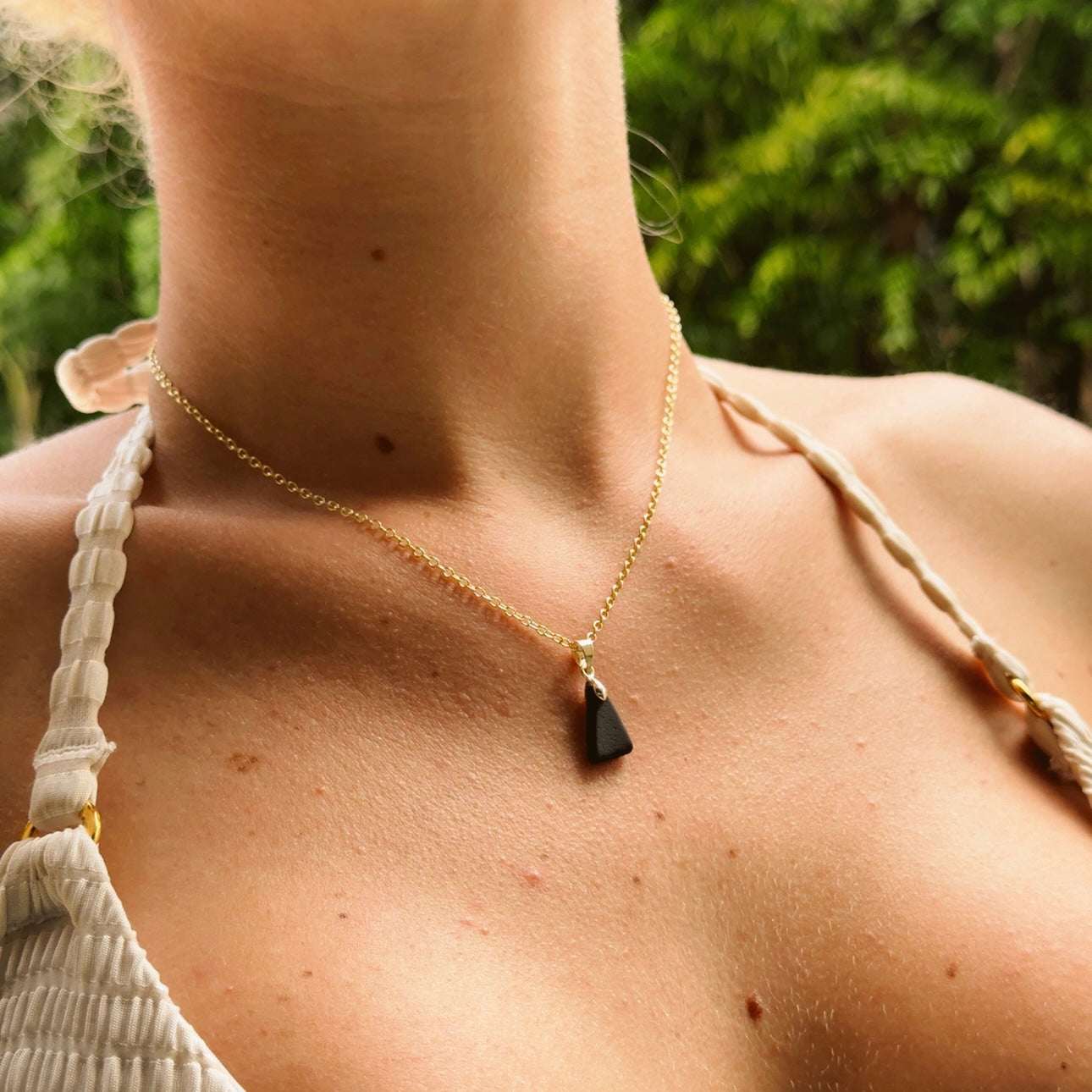 pirate glass pendant necklace