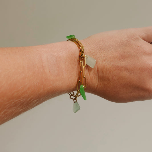 sea glass charm bracelet