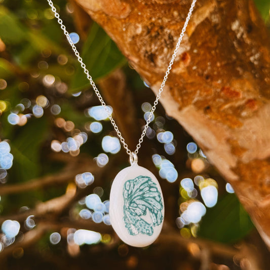 hand painted koi fish necklace