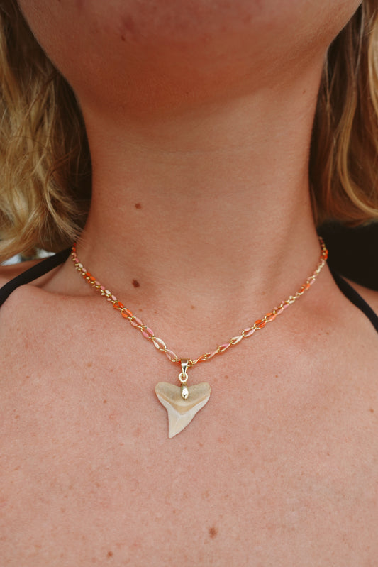 White Bull Enamel Necklace