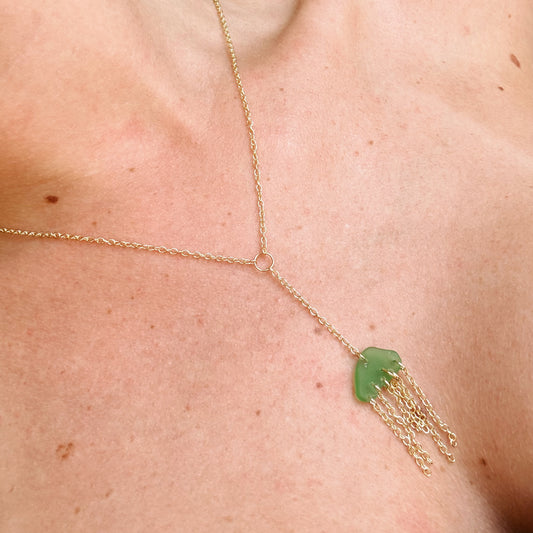 sea glass jellyfish necklace