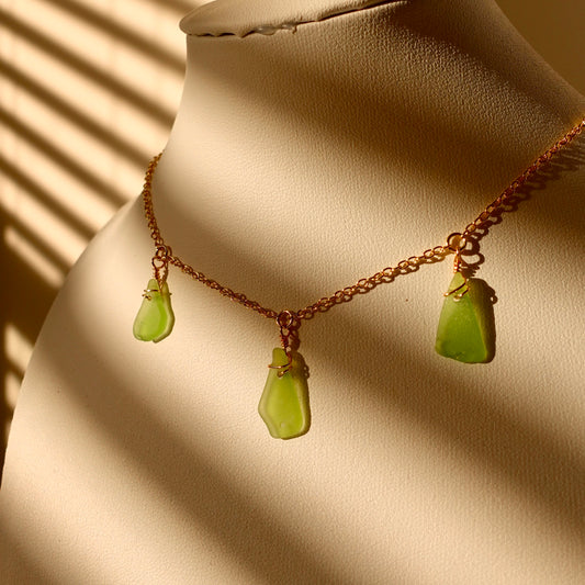 Triple Sea Glass Necklace