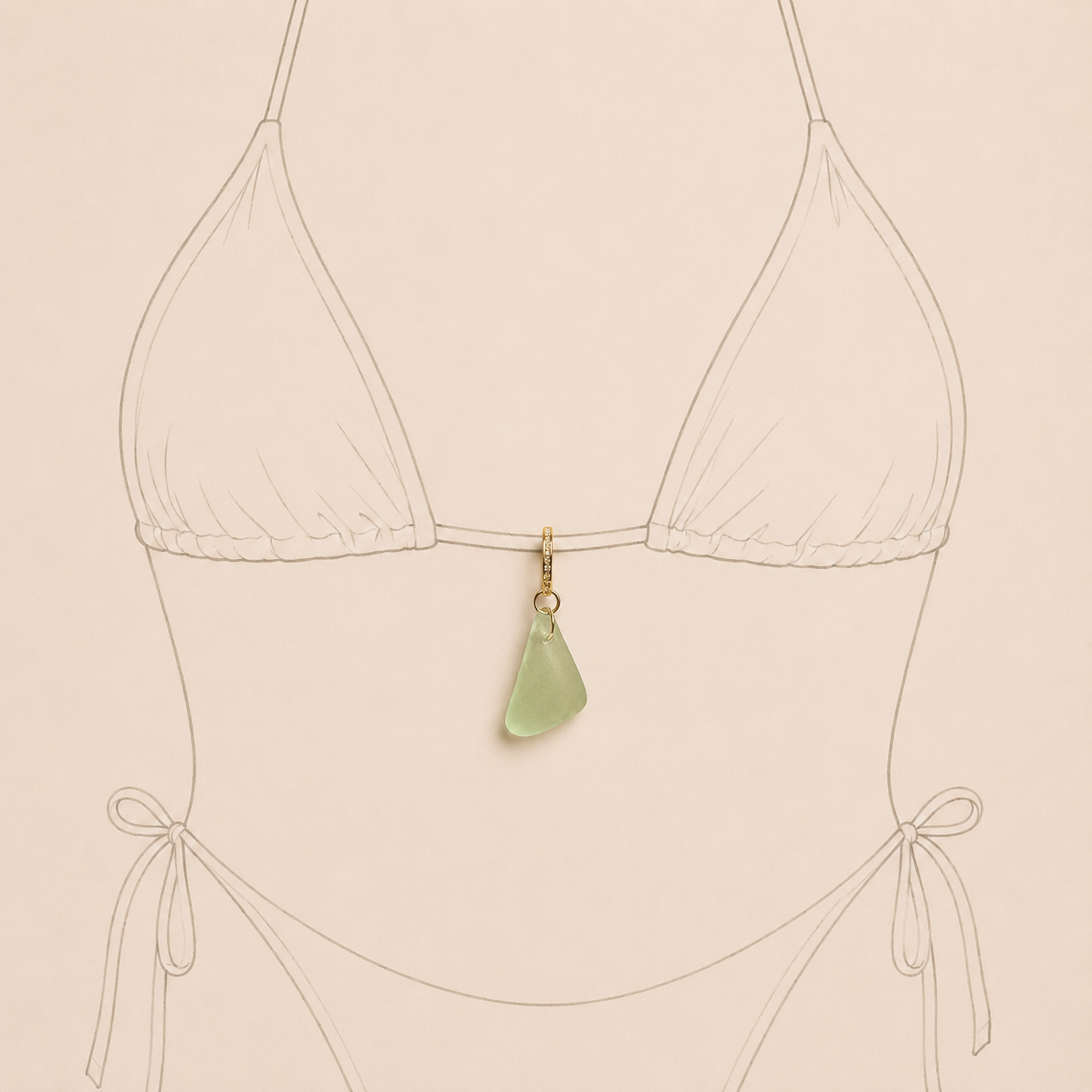 sea glass bikini charm