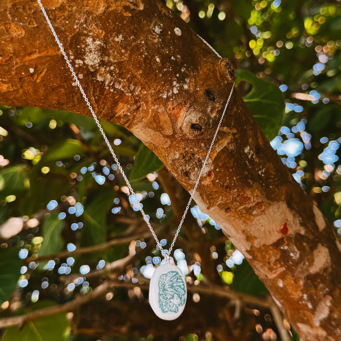 hand painted koi fish necklace