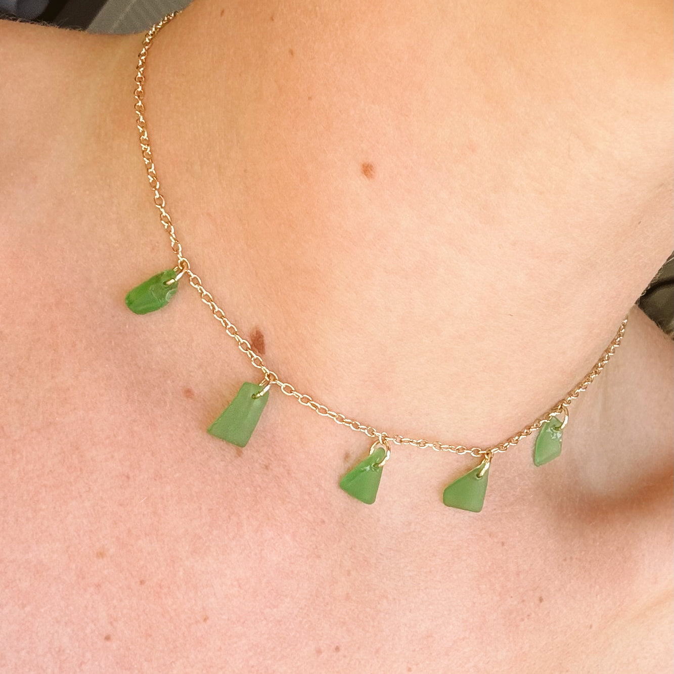 green seaglass choker
