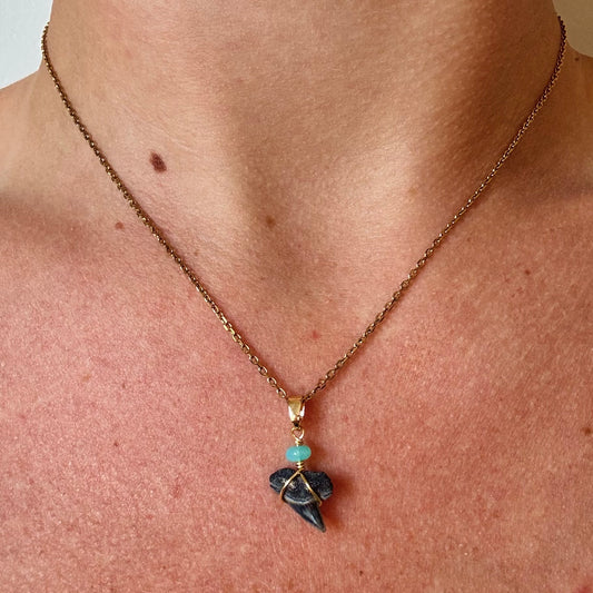 apex necklace - fossil hammerhead
