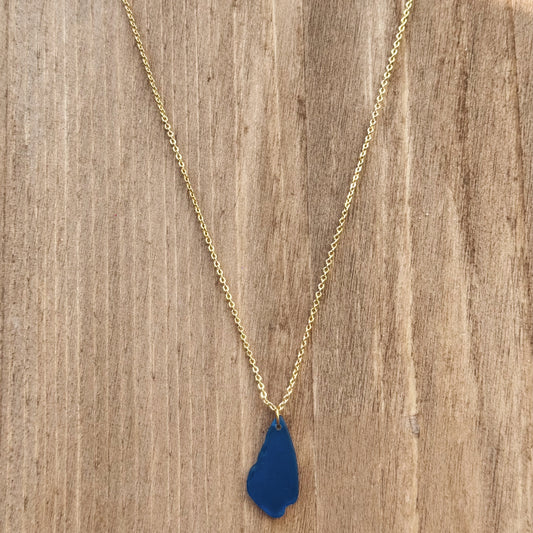 drift necklace - blue sea glass