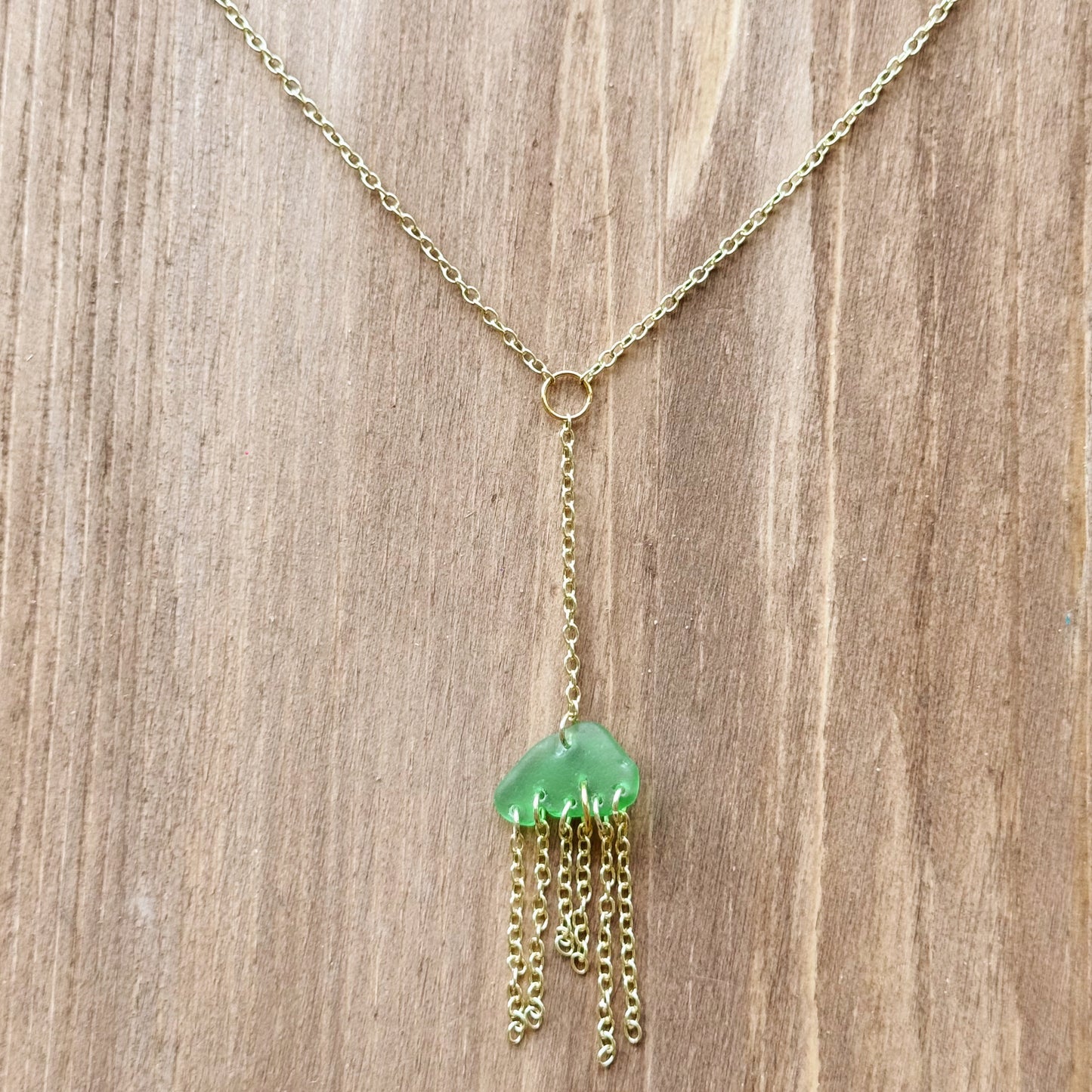sea glass jellyfish necklace