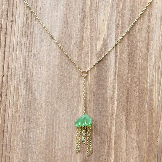 sea glass jellyfish necklace