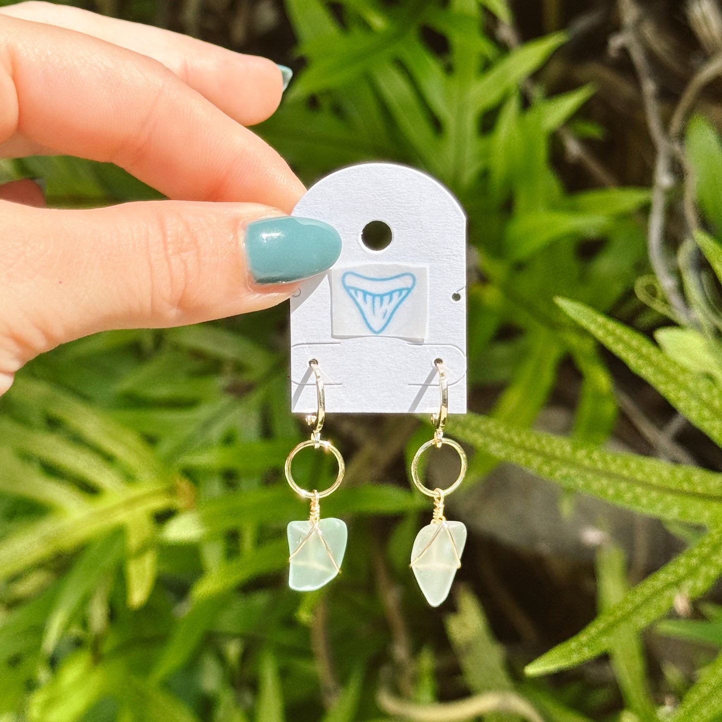 salty earrings - seafoam