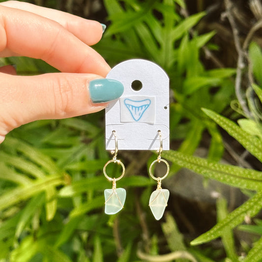 salty earrings - seafoam