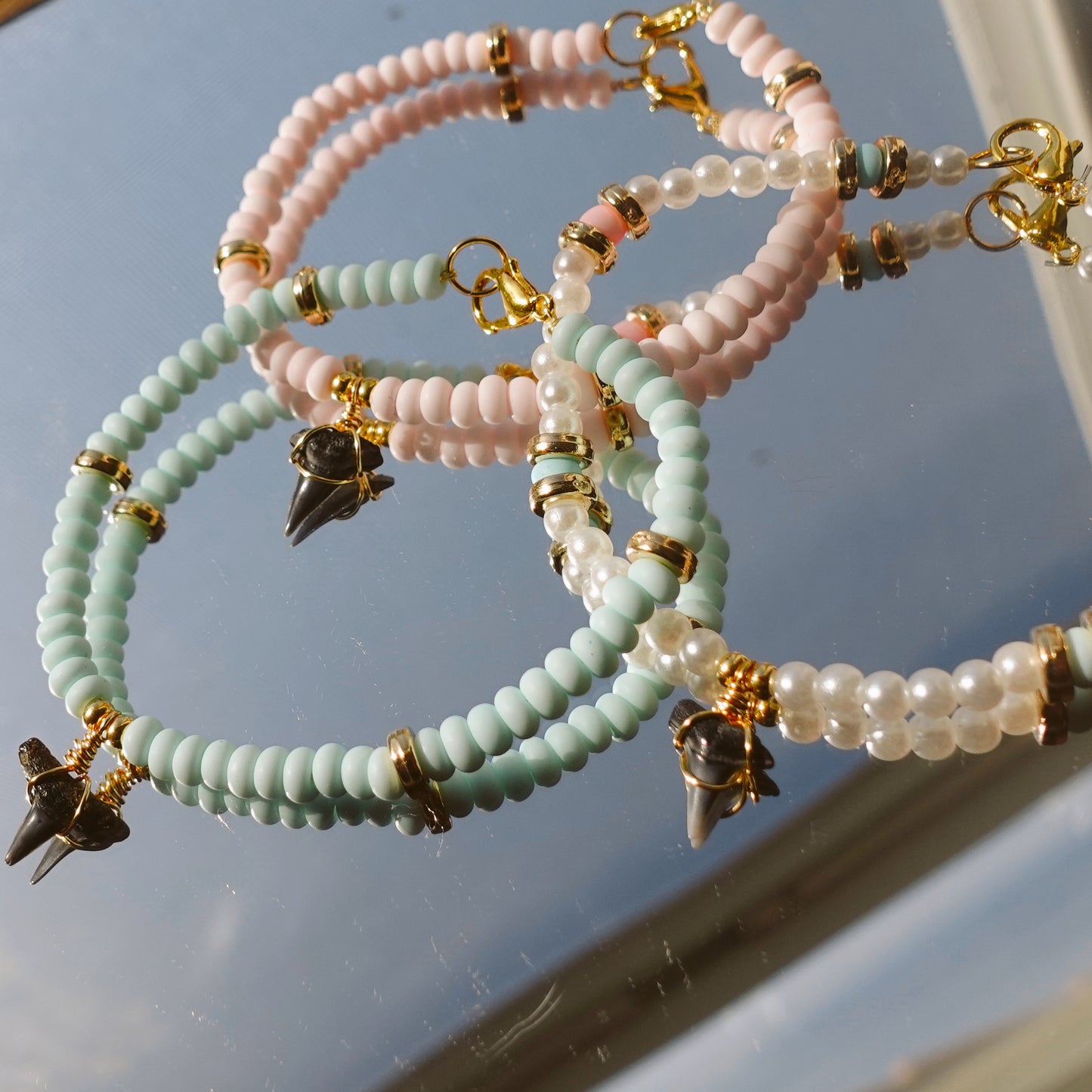 baby tooth bracelet - multi and gold