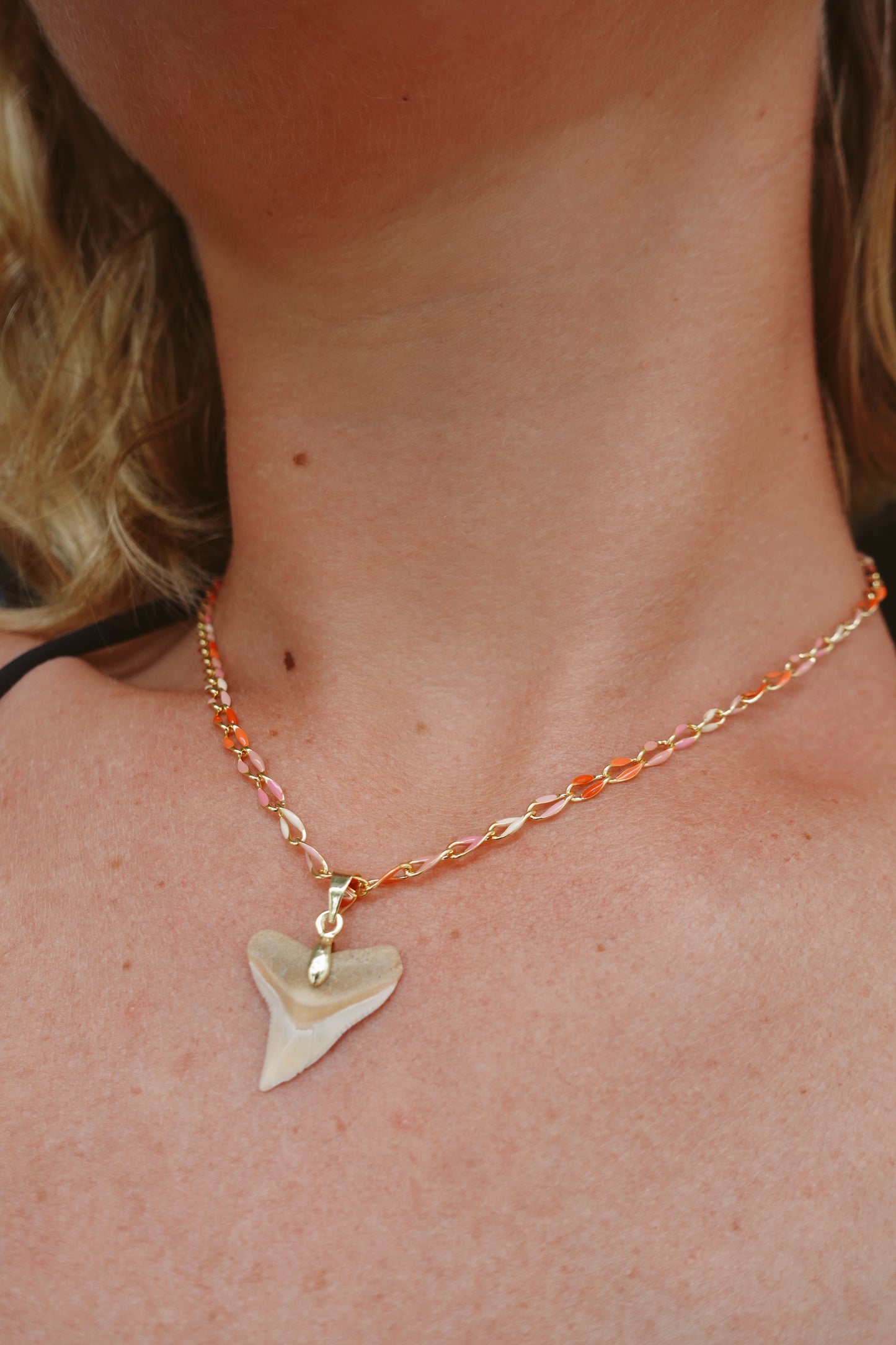 White Bull Enamel Necklace
