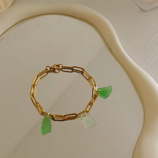 sea glass charm bracelet