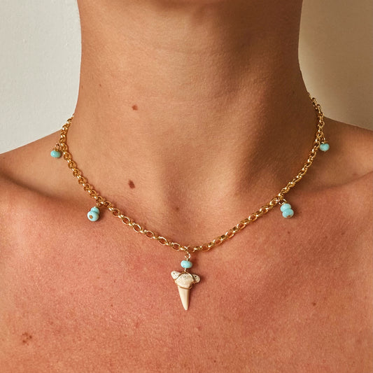 lemon and opal charm necklace