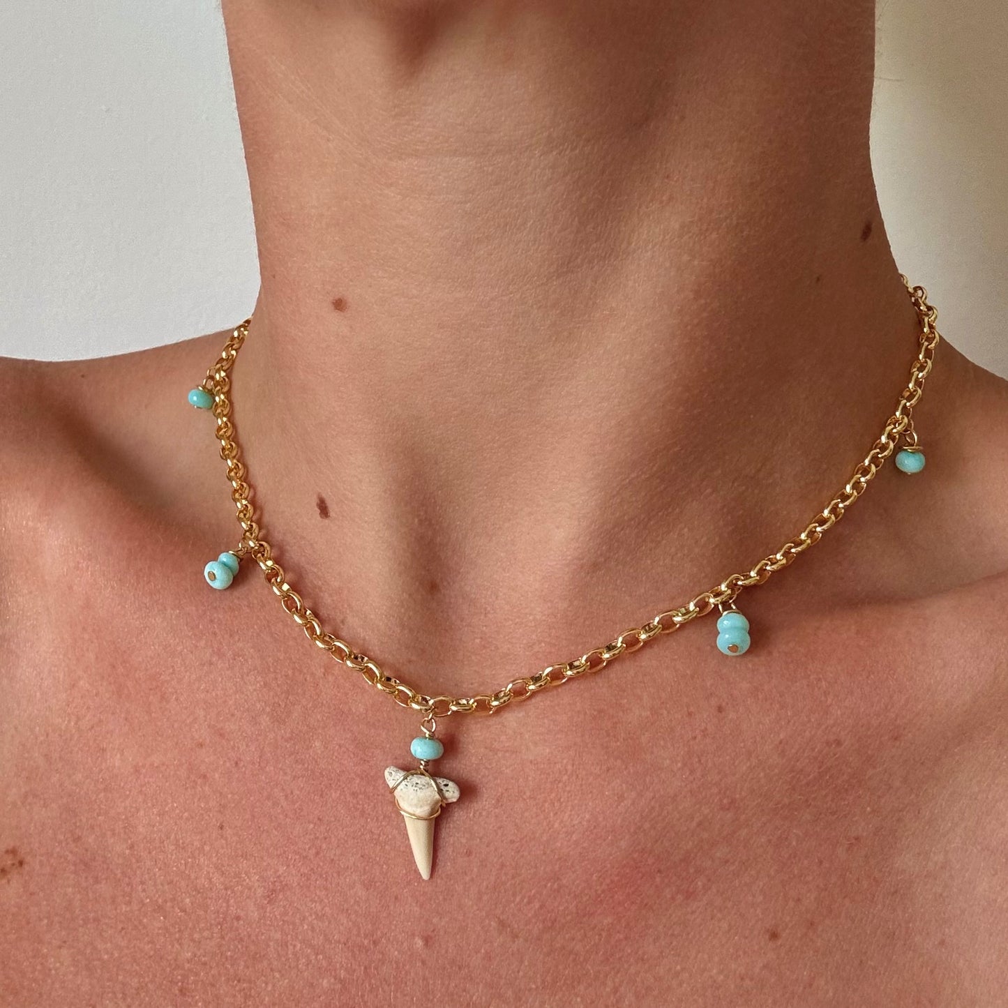 lemon and opal charm necklace