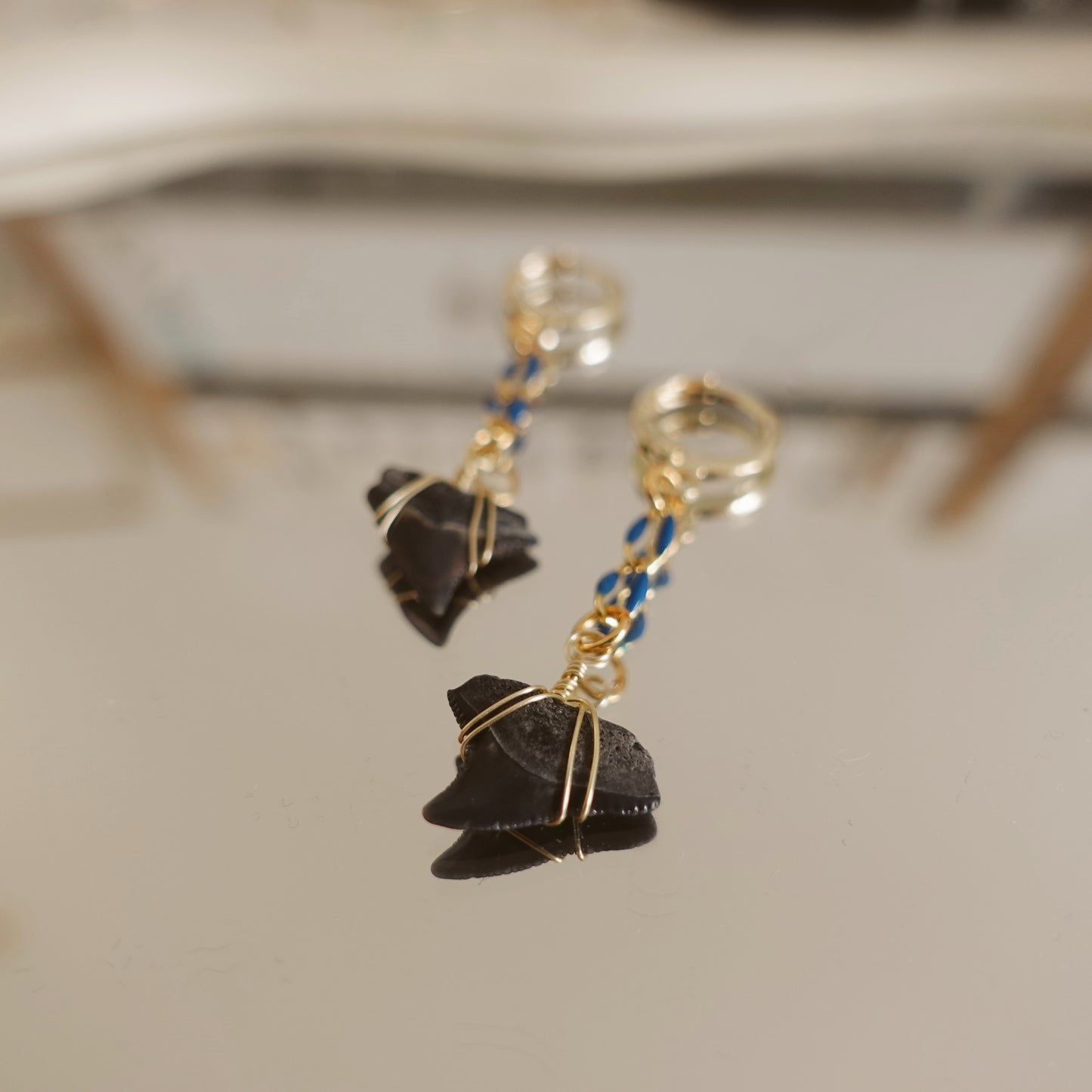 fossil bull enamel earrings