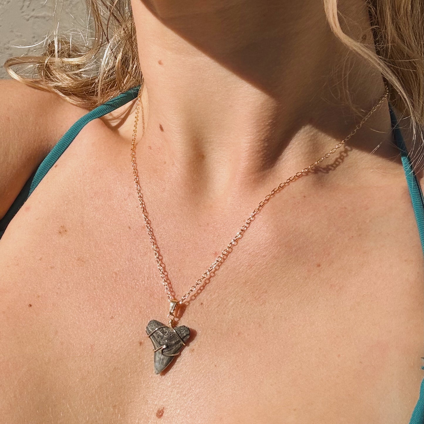 bull shark wave necklace