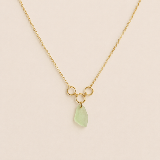 sea glass bubble necklace