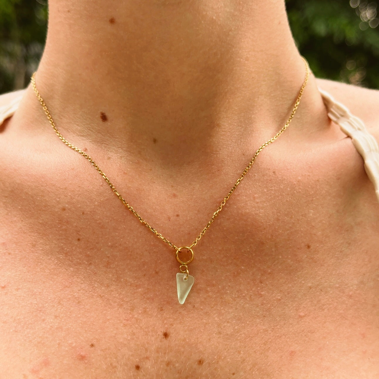 odyssey necklace - aqua sea glass