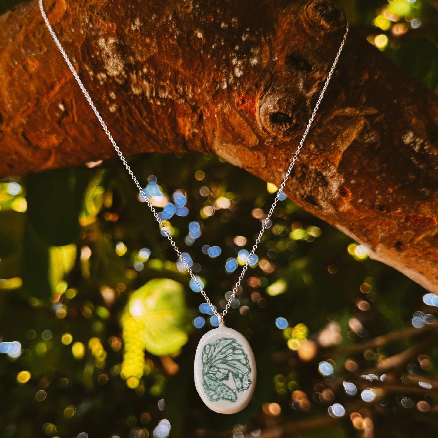 hand painted koi fish necklace