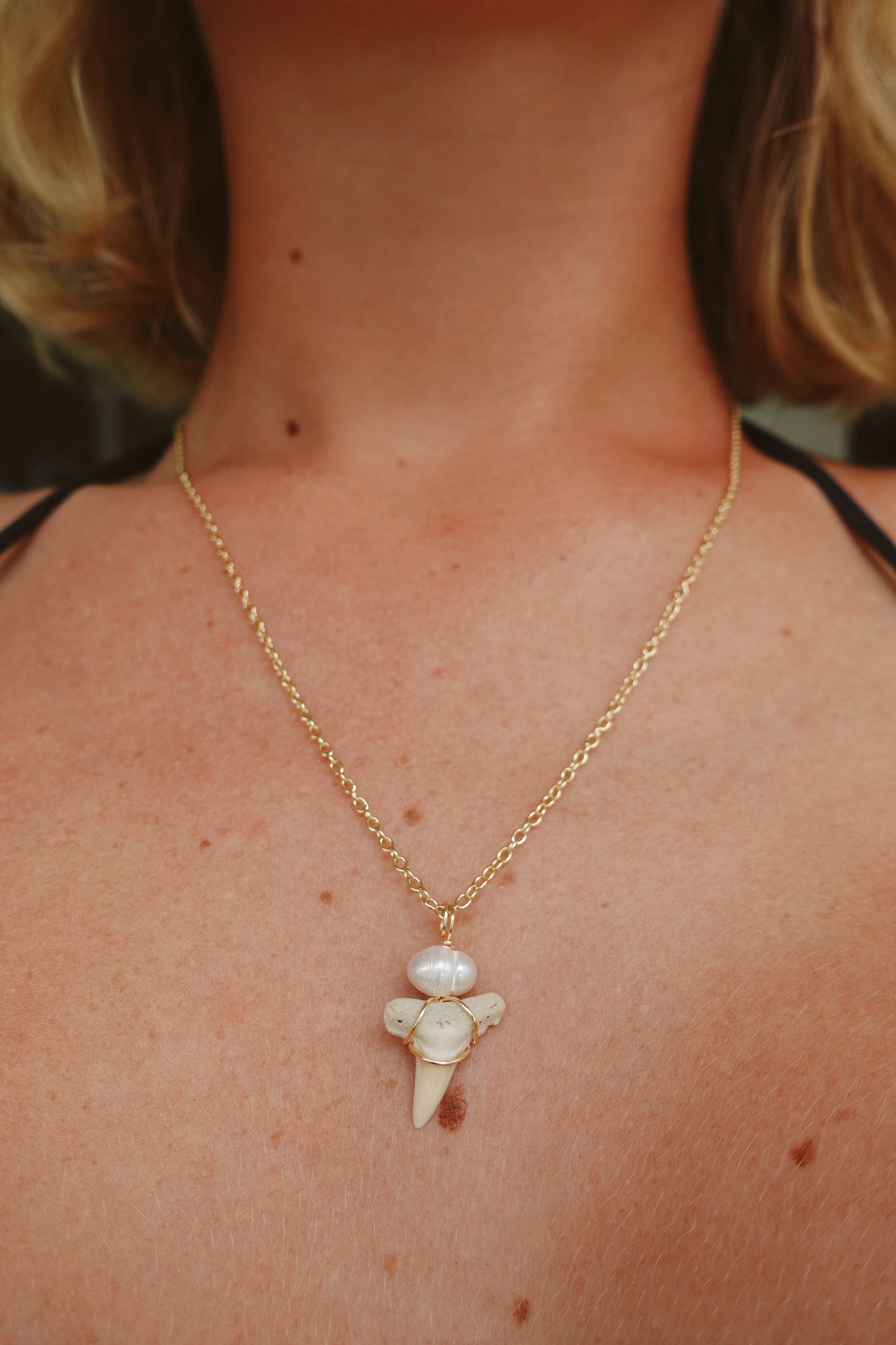 White Lemon and Pearl Necklace