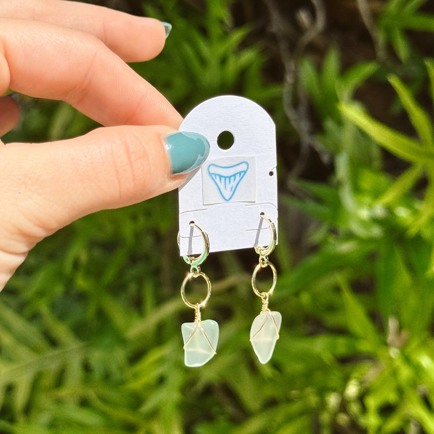 salty earrings - seafoam