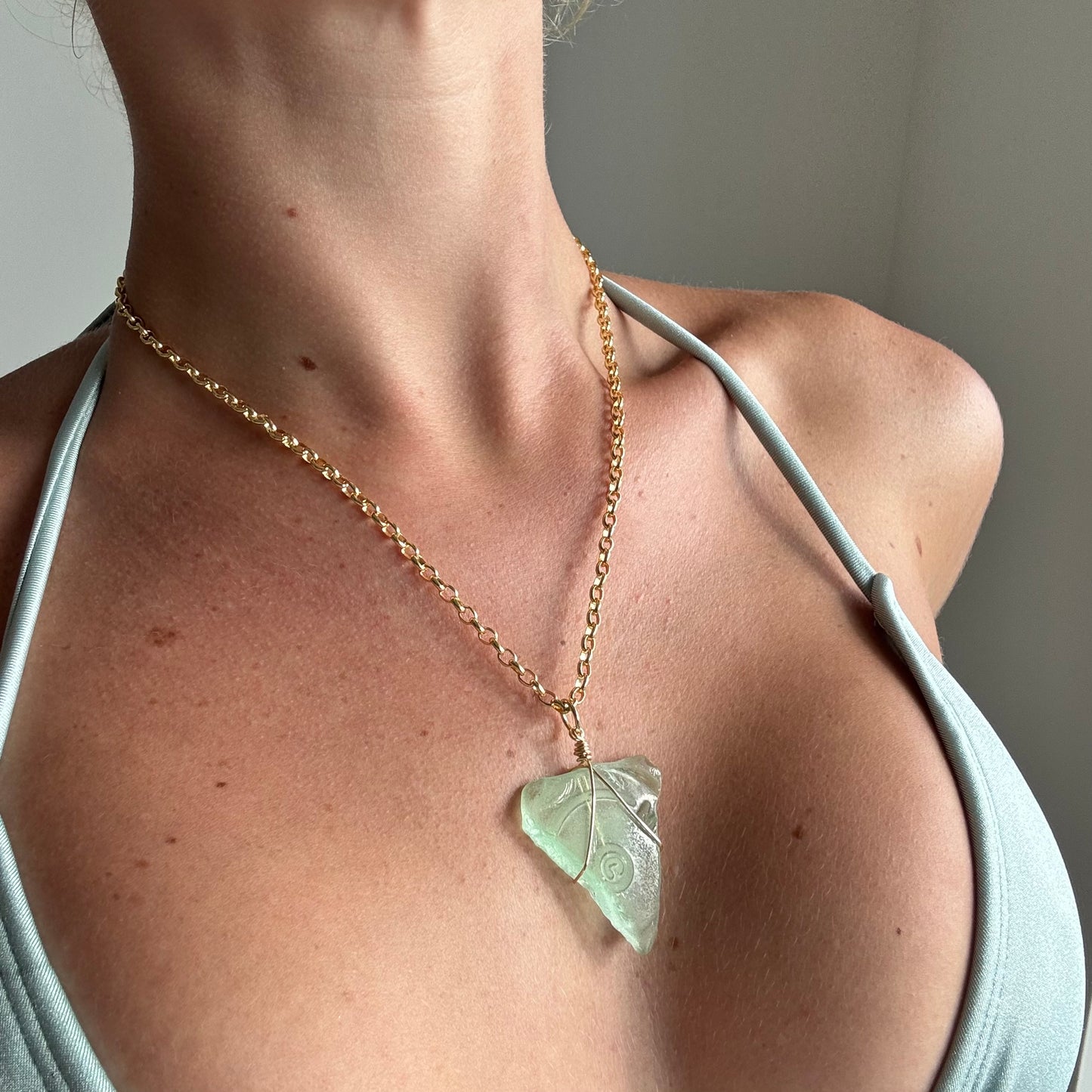large seaglass statement necklace