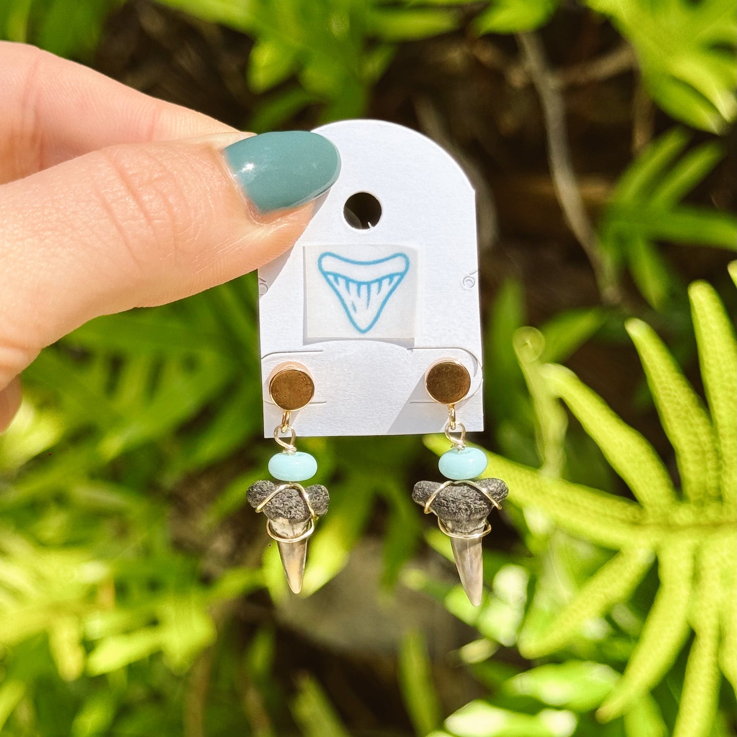 opal and sand tiger studs