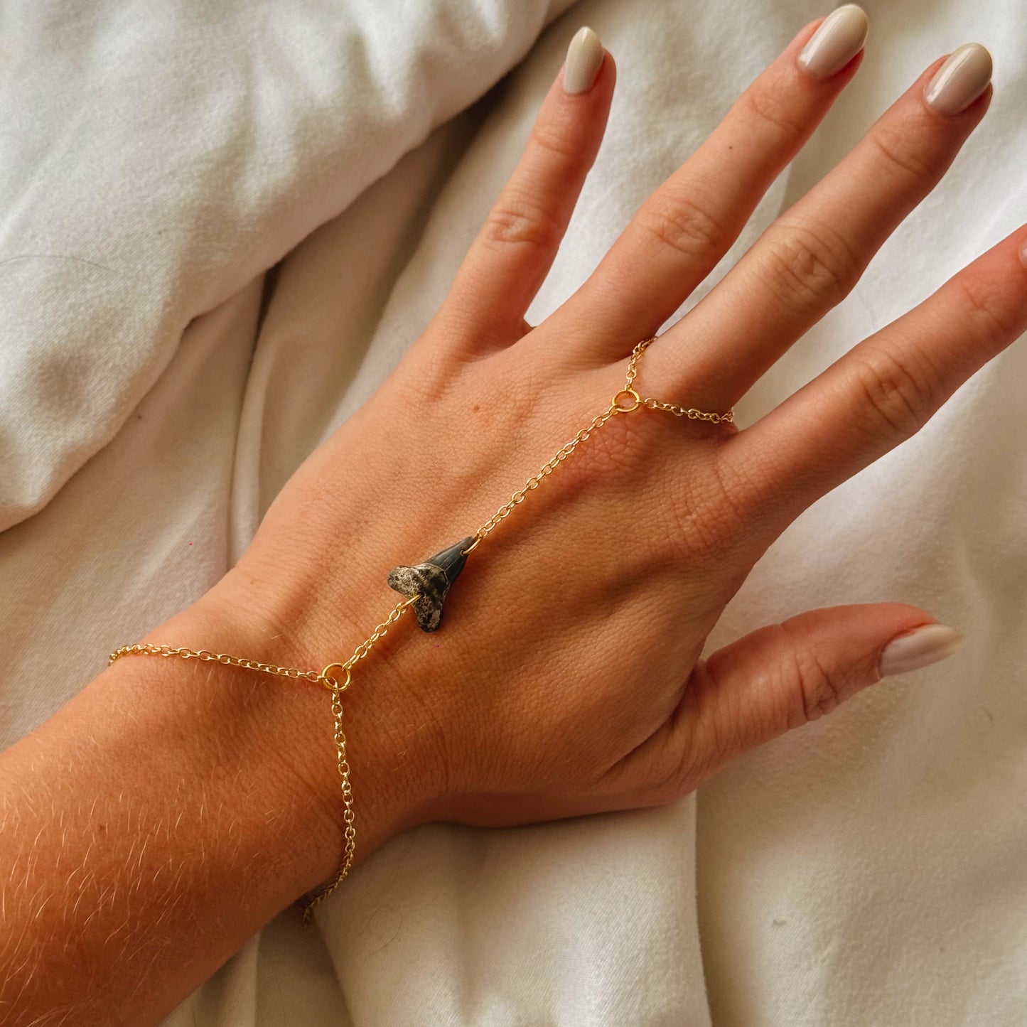 fossil bull shark hand chain