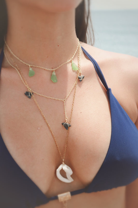 Triple Sea Glass Necklace